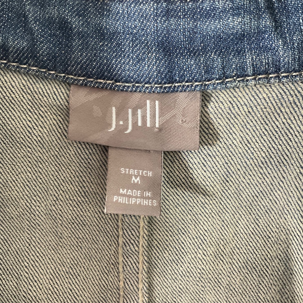 J Jill Stretch Blue Jean Jacket Blazer Sz M - Picture 3 of 4